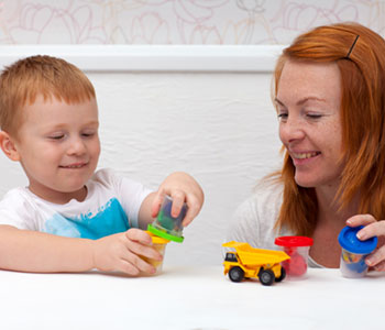 A mother helps her toddler with phonology-SL Hunter Speechworks